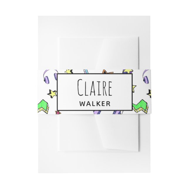 Cintas Para Invitaciones Activar la música (Anverso Ejemplo)