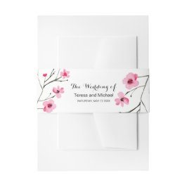 Cintas Para Invitaciones Acuarela, Boda de flores de cerezo