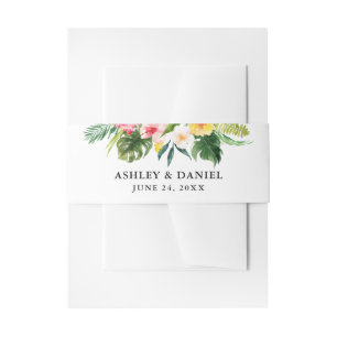 Cintas Para Invitaciones Acuarela boda Floral tropical