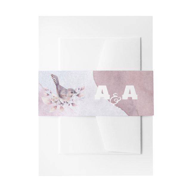 Cintas Para Invitaciones Acuarela de Burgundy Polvoriento  (Anverso Ejemplo)