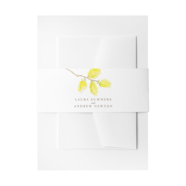 Cintas Para Invitaciones acuarela de cuchara amarilla boda personalizada (Anverso Ejemplo)