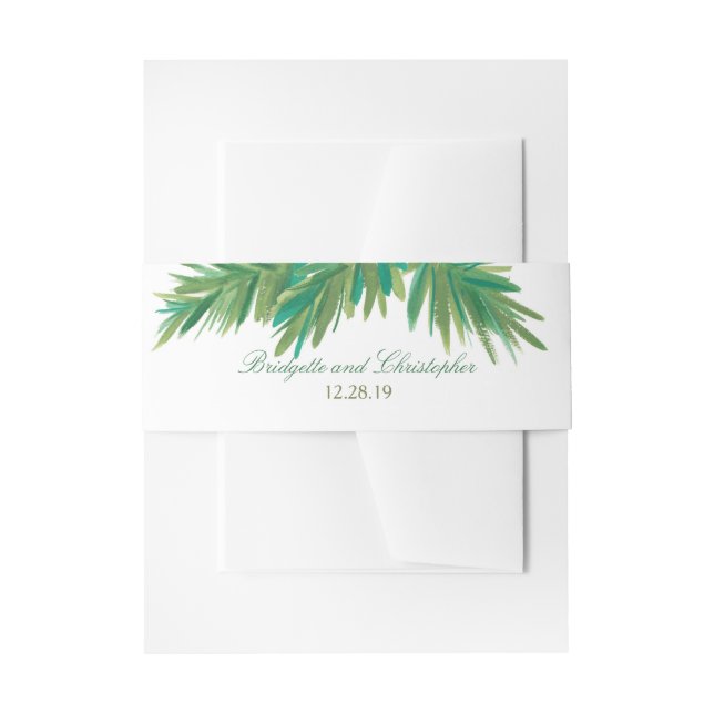 Cintas Para Invitaciones Acuarela de Pine Woods | BODA (Anverso Ejemplo)
