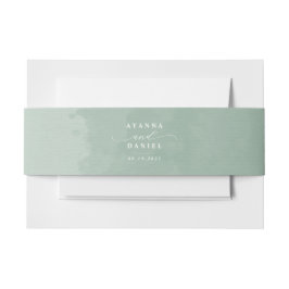 Cintas Para Invitaciones Acuarela de sabio suave y guión elegante