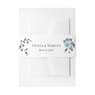 Cintas Para Invitaciones Acuarela Dusty Floral Azul