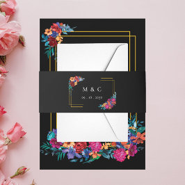 Cintas Para Invitaciones Acuarela Fiesta Mexicana Flor Boda Negro