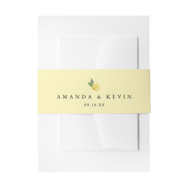 Cintas Para Invitaciones Acuarela Limones Verdor Amarillo (Anverso Ejemplo)