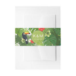 Cintas Para Invitaciones Acuarela Tropical con Toucan Green ID577