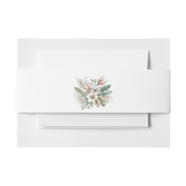 Cintas Para Invitaciones Acuarela Tropical Elegance-Boda- (Anverso Ejemplo)