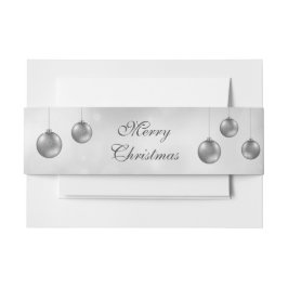 Cintas Para Invitaciones Adornos Navideños Gris Plata Con Texto Personaliza