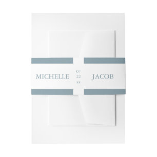 Cintas Para Invitaciones Airy Pastel Slate Blue Banda Belly Boda