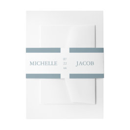 Cintas Para Invitaciones Airy Pastel Slate Blue | Banda para Barriga de Nov