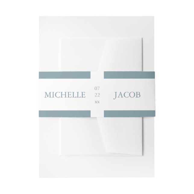 Cintas Para Invitaciones Airy Pastel Slate Blue | Banda para Barriga de Nov (Anverso Ejemplo)
