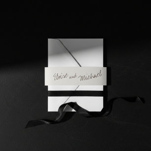 Cintas Para Invitaciones Ajuste de énfasis de Boda clásico simple de nombre