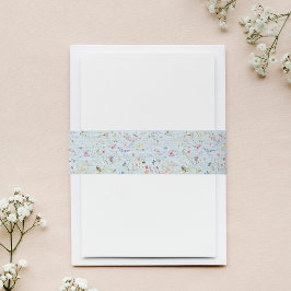 Cintas Para Invitaciones Algo Elegante Boda de Flor Silvestre Azul