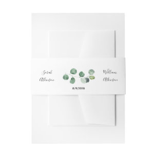 Cintas Para Invitaciones Alianza de boda verde del eucalipto
