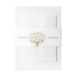 Cintas Para Invitaciones All White Florals Wedding