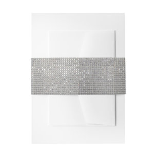 Cintas Para Invitaciones Alto Glamour Plateado Brillo Simulado 