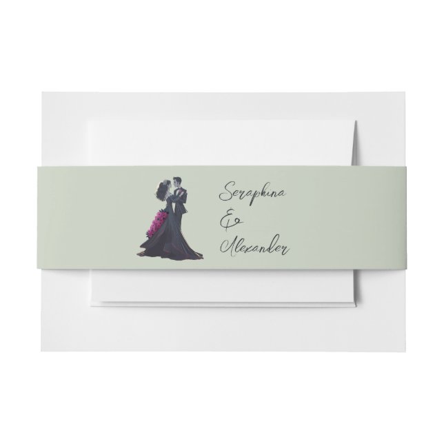 Cintas Para Invitaciones Amantes góticos románticos elegantes mínimos (Anverso Ejemplo)