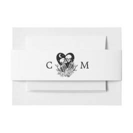 Cintas Para Invitaciones Amantes hasta la muerte Esqueletos y Rosas Bodas