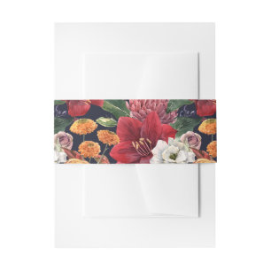 Cintas Para Invitaciones Amarilis roja acuarela y Boda crisantemo