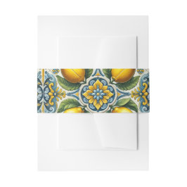Cintas Para Invitaciones Amarillo Azul Capri Limón Mediterráneo Baldosa Bod