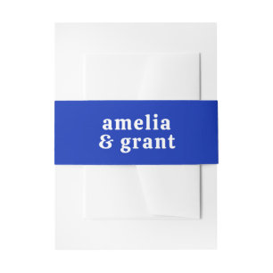 Cintas Para Invitaciones Amelia Royal Blue Modern Boda