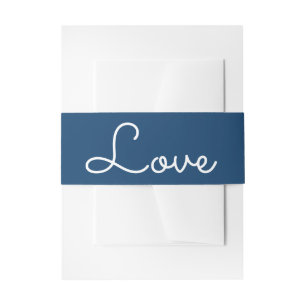 Cintas Para Invitaciones Amor de boda azul marino Verano de playa náutica