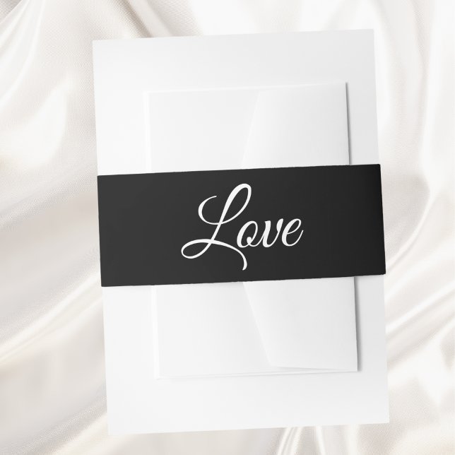 Cintas Para Invitaciones Amor elegante Boda Minimalista blanco negro (Subido por el creador)