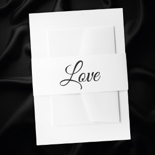 Cintas Para Invitaciones Amor elegante Boda Minimalista blanco negro