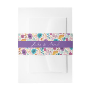 Cintas Para Invitaciones Amor en Flor Romántico Rosa Púrpura Boda