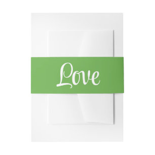 Cintas Para Invitaciones Amor Minimalista Boda Verde Blanco Elegante
