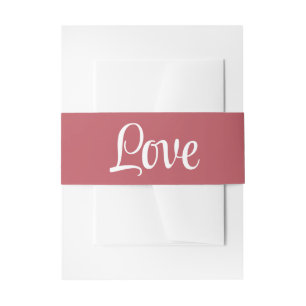 Cintas Para Invitaciones Amor Minimalista Elegante Bodas con Letra Roja