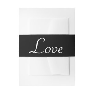 Cintas Para Invitaciones Amor Negro Blanco Boda Moderno, Minimalista