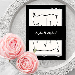 Cintas Para Invitaciones Amour | Boda de escritura manuscrita francesa de é