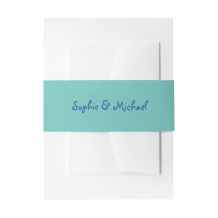 Cintas Para Invitaciones Amour Boda de letra manuscrita azul y teal