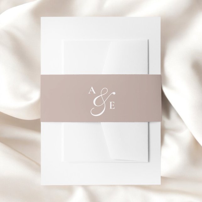 Cintas Para Invitaciones Ampersand de escritura beige champagne monograma (Subido por el creador)