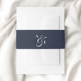 Cintas Para Invitaciones Ampersand de escritura de monograma azul de la mar