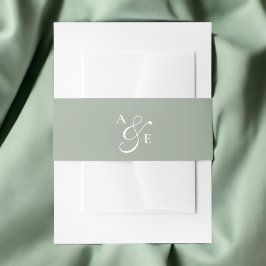 Cintas Para Invitaciones Ampersand de guión de monograma verde sabio
