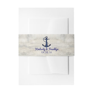 Cintas Para Invitaciones Ancla de la Marina y Boda en la Playa de Driftwood