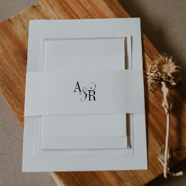 Cintas Para Invitaciones ANDREA Mínimo formal Blanco Elegante Boda