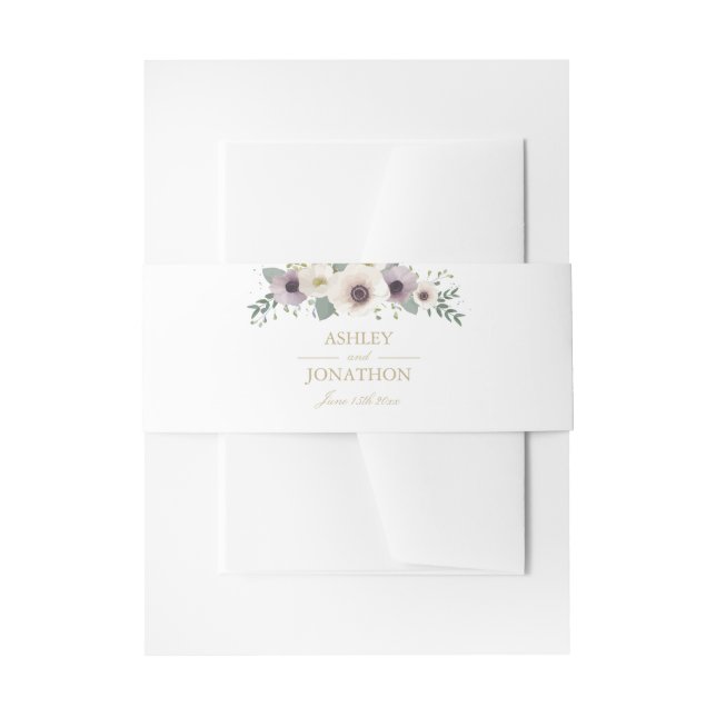 Cintas Para Invitaciones Anemone Bouquet Invitation Belly Band (Anverso Ejemplo)