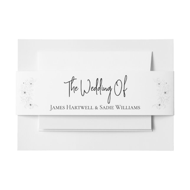 Cintas Para Invitaciones Anemone en blanco (Anverso Ejemplo)