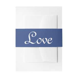 Cintas Para Invitaciones Anillo de Boda de Amor Azul Marino y Blanco