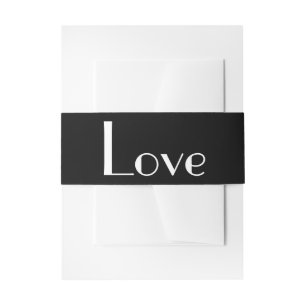 Cintas Para Invitaciones Anillo de Boda de Amor Blanco y Negro Elegante