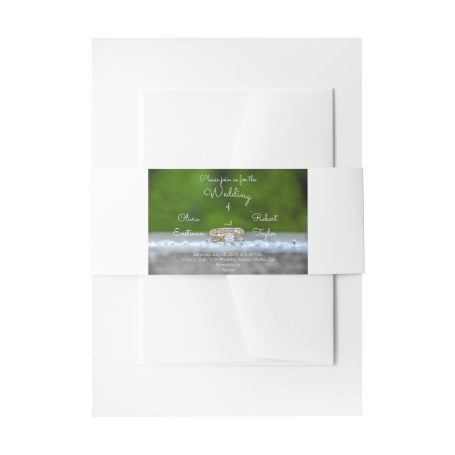 Cintas Para Invitaciones Anillo de compromiso de diamantes personalizado (Anverso Ejemplo)