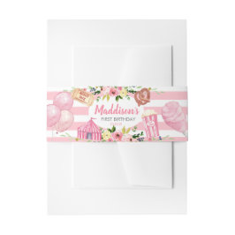 Cintas Para Invitaciones Anillo de la banda de pájaro del carnaval rosado