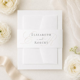 Cintas Para Invitaciones Anillo de Vientre de Boda con Monograma Minimalist
