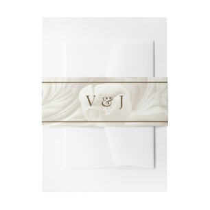 Cintas Para Invitaciones Anillo de vientre de boda Ivory Vintage Art Nouvea