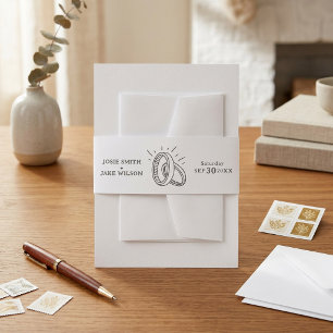 Cintas Para Invitaciones Anillos de Boda Minimalistas