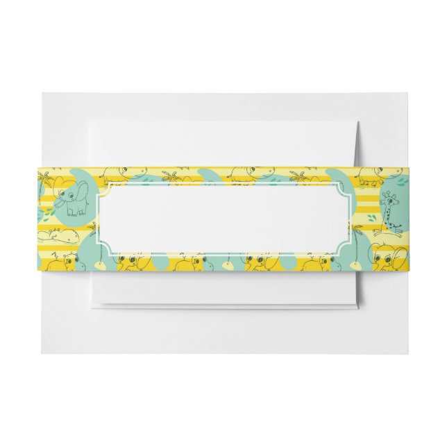 Cintas Para Invitaciones Animales lindos que juegan con agua 2 (Anverso Ejemplo)